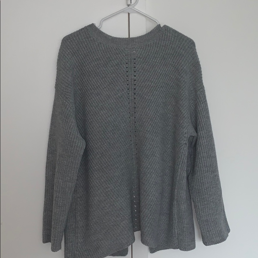 gray oversized sweater